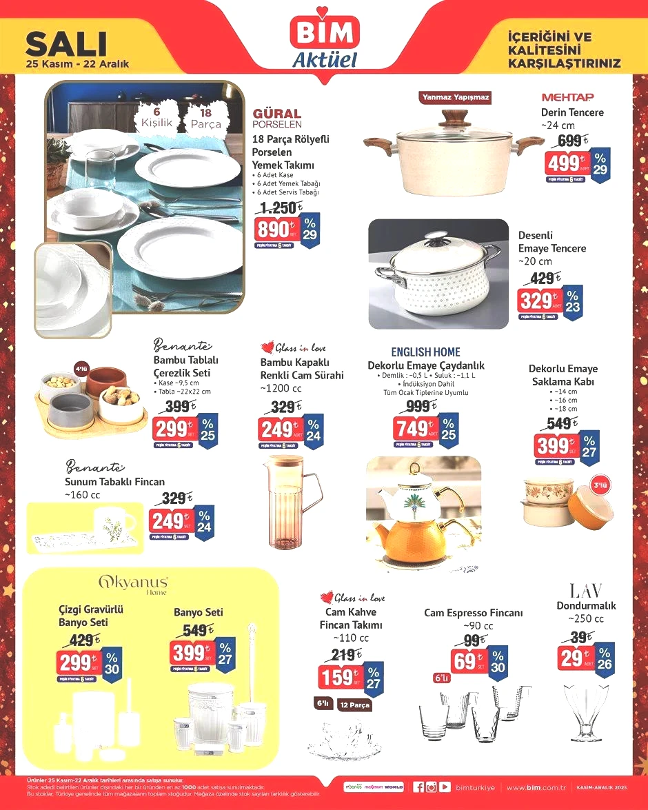 25 KASIM-22 ARALIK BİM İNDİRİMLERİ 25 KASIM-22 ARALIK BİM İNDİRİMLERİ